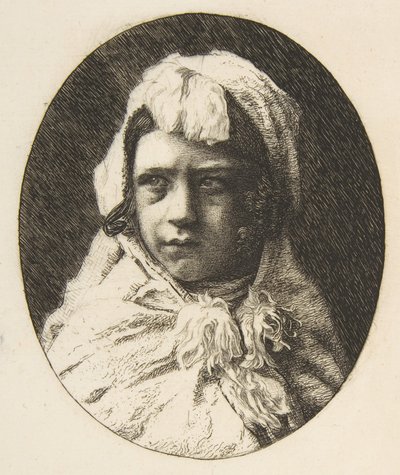 子供の頃のアンリ・ウセーの肖像、1855～60年。 作： Felix Bracquemond