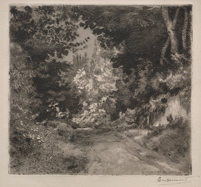 セーヴルへの道c。 1872年。 作： Felix Bracquemond