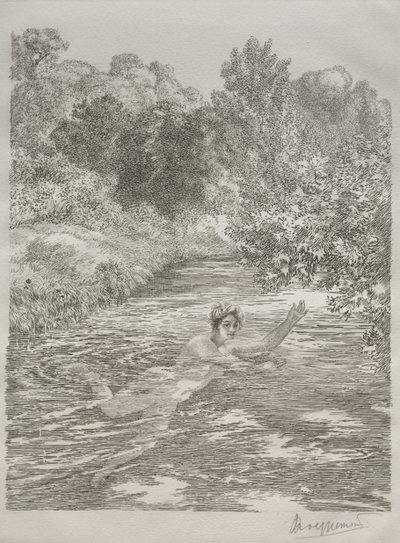 入浴者 作： Felix Bracquemond
