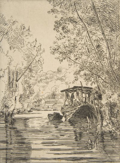 ダイアーズ ボート バス ムードン、カリフォルニア州。 1868年。 作： Felix Bracquemond