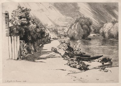 1868年、セギーン諸島とモティオー諸島のあるバスムドンのセーヌ川。 作： Felix Bracquemond