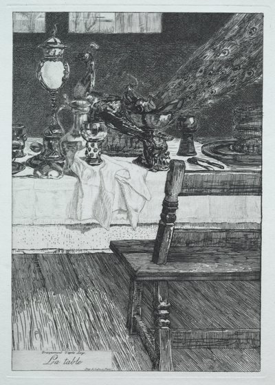 H.レイ、1868年後のテーブル。 作： Felix Bracquemond