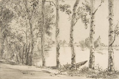 セーヌ川沿いのアスペン、カリフォルニア州。 1884年。 作： Felix Bracquemond