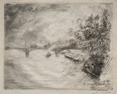 サンペール橋の眺め、1877年。 作： Felix Bracquemond