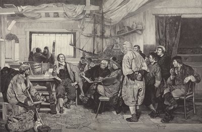 1697年、オランダで造船の技術を教えてもらうピョートル大帝（版画 作： Felix Cogen