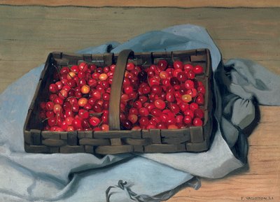 チェリーのバスケット、1921年 作： Felix Edouard Vallotton