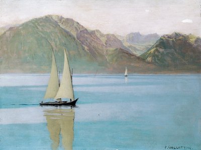 ジュネーブ湖のボート、1892年 作： Felix Edouard Vallotton