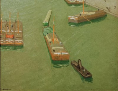 バージ、Ourcq運河 作： Felix Edouard Vallotton