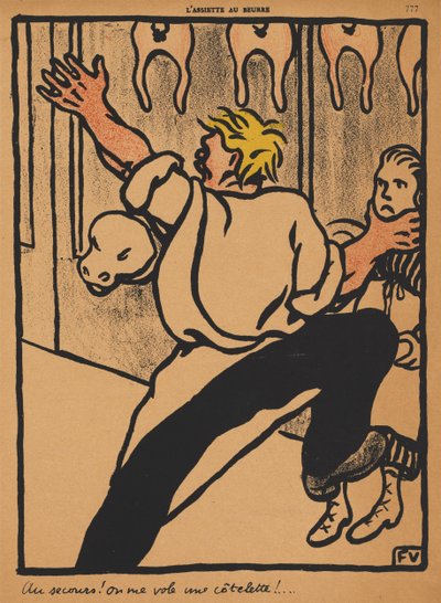 犯罪と罰XX、777：助けて！カツが盗まれる！ 、1869。 作： Felix Edouard Vallotton