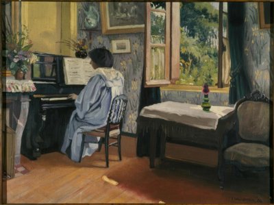 ピアノの女性 作： Felix Edouard Vallotton