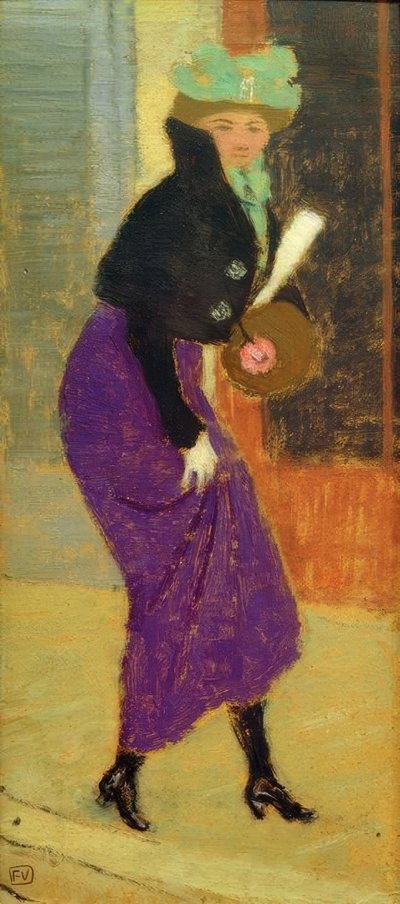 通り：マフの女性 作： Felix Edouard Vallotton