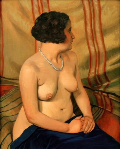 ファムオコリアブルー（ブルーネックレスの女性） 作： Felix Edouard Vallotton