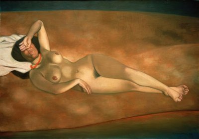 砂の上に横たわる女 作： Felix Edouard Vallotton