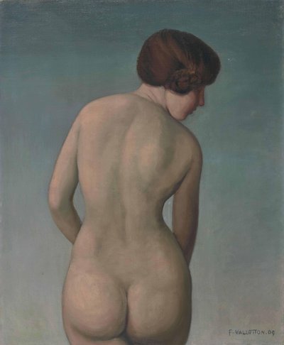 1909年、後ろから裸の女性。 作： Felix Edouard Vallotton