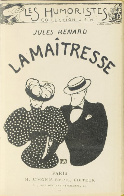 ジュールズレナード作「ミストレス」の表紙、1896年 作： Felix Edouard Vallotton