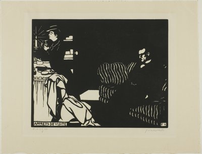 Getting Ready for a Visit、Intimacys のプレート 8 作： Felix Edouard Vallotton