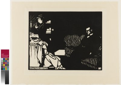 訪問の準備をする、インティマシーからのプレート8、1898 作： Felix Edouard Vallotton
