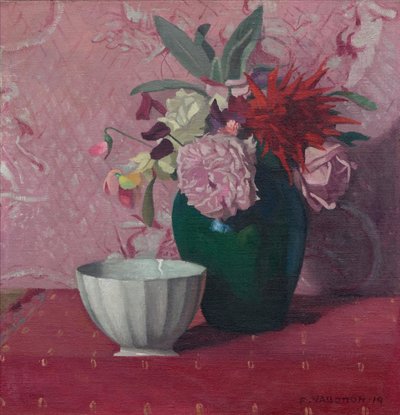 緑の花瓶と白いボウル、1919年。 作： Felix Edouard Vallotton
