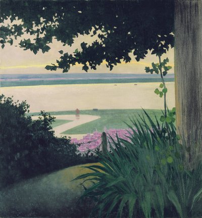 オンフルールとセーヌ湾、1910年 作： Felix Edouard Vallotton