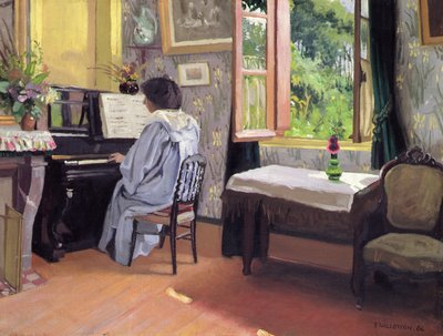 ピアノを弾く女 作： Felix Edouard Vallotton