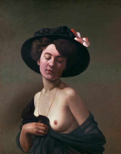 黒い帽子の女1908 作： Felix Edouard Vallotton