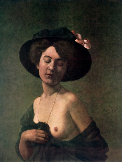 帽子をかぶった女性、1908年。 作： Felix Edouard Vallotton