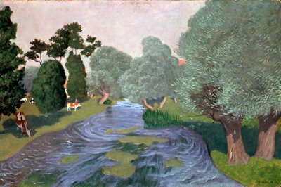 ノルマンディーの風景、アルクラバタイユ、1903年。 作： Felix Edouard Vallotton