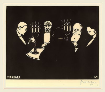 Le Poker（ポーカー）。 1896 作： Felix Edouard Vallotton