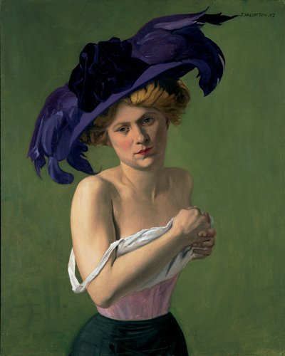 紫の帽子、1907 作： Felix Edouard Vallotton