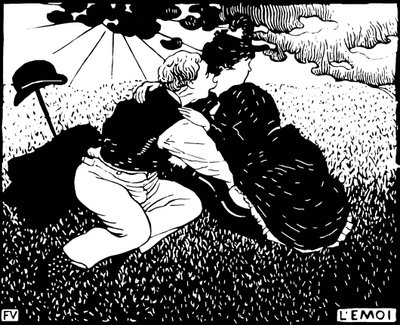 自己。 Felix Edouard Vallotton (1865-1925) による木版画 作： Felix Edouard Vallotton