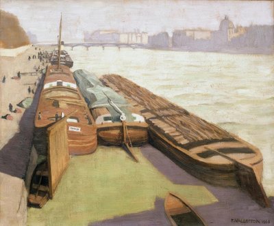 セーヌ川のはしけ 作： Felix Edouard Vallotton