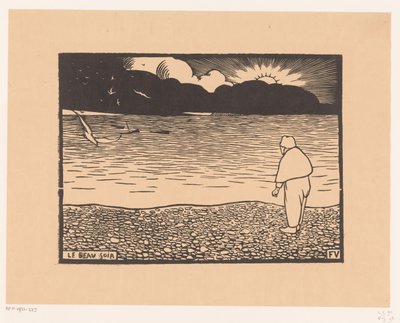 海沿いの夕日の男 Le beau-soir (オブジェクトのタイトル) 作： Felix Edouard Vallotton