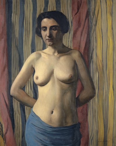 1922年、青いサッシのヌード。 作： Felix Edouard Vallotton