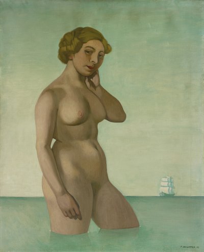 フリゲートとのヌード、1916 作： Felix Edouard Vallotton
