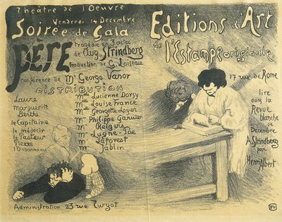 パリ・オペラ座のプログラム、アウグスト・ストリンドベリの作品を含む 作： Felix Edouard Vallotton