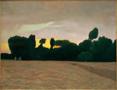 ノルマンディーの風景、夕日 作： Felix Edouard Vallotton