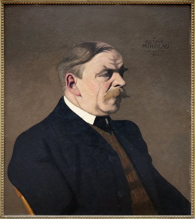 オクターブ ミルボー (1848-1917) の肖像、作家、フランス人ジャーナリスト、フェリックス ヴァロットン (1865-1925) による油絵、1902 年に処刑。写真、KIM Youngtae、グルノーブル、グルノーブル美術館。 作： Felix Edouard Vallotton