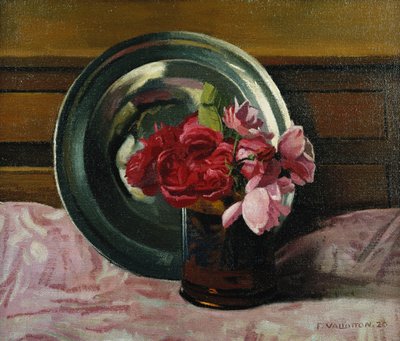 バラのある静物。 Nature Morte aux Roses、1920 作： Felix Edouard Vallotton