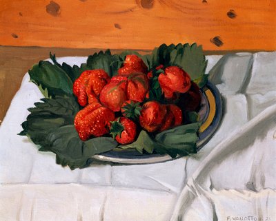 イチゴのある静物、1921年 作： Felix Edouard Vallotton