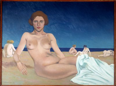ビーチでの日光浴 フェリックス・ヴァロットン（1865-1925）の絵画 1923年 ルーアン、ボザール美術館 作： Felix Edouard Vallotton