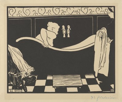 The Bath（Le Bain）、1894（クリームウォーヴ紙に木版） 作： Felix Edouard Vallotton