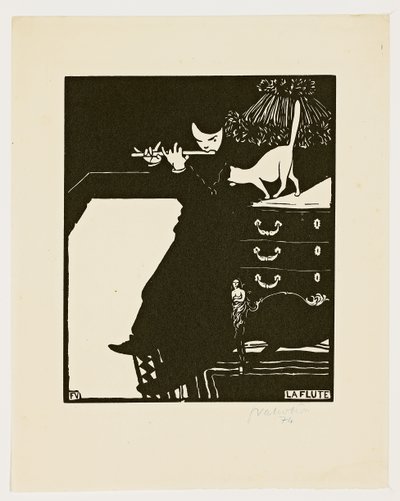 フルート、「楽器」シリーズ、1896〜97年 作： Felix Edouard Vallotton