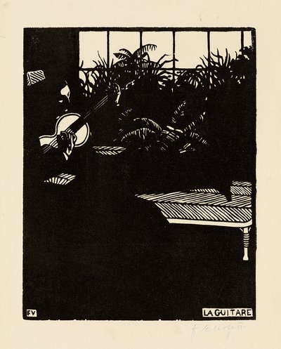 シリーズ「楽器」のギター、V、1897 作： Felix Edouard Vallotton