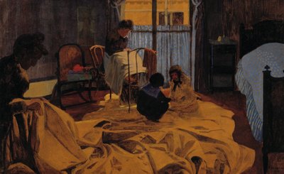 The Laundress、ブルールーム 作： Felix Edouard Vallotton