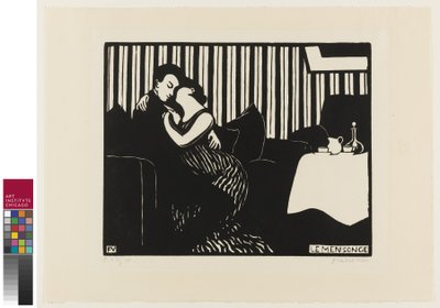 嘘、インティマシーズのプレート1、1897 作： Felix Edouard Vallotton