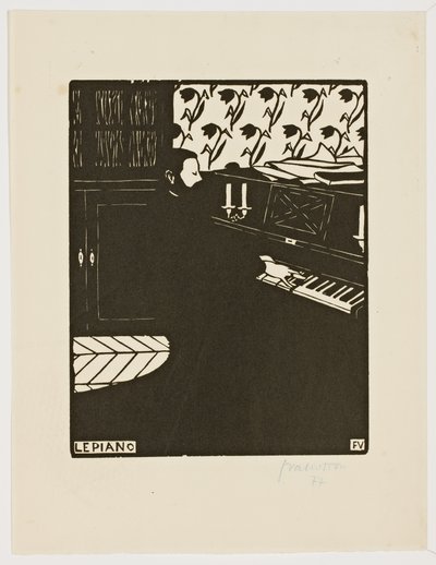 シリーズ「楽器」からのピアノ、1896-97 作： Felix Edouard Vallotton