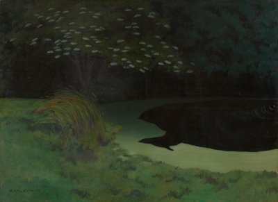オンフルールの池、1909 年。 作： Felix Edouard Vallotton
