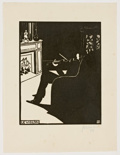 シリーズ「楽器」からのバイオリン、1896-97 作： Felix Edouard Vallotton