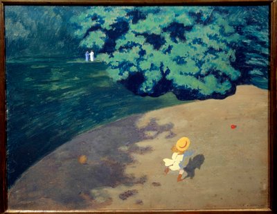 子供がボール遊びをしているボールまたは角の公園 絵画：フェリックス・ヴァロットン（1865-1925） 1899年 日0.48 x 0.61m パリ、オルセー美術館 作： Felix Edouard Vallotton