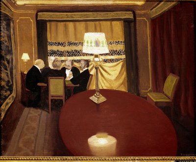 ポーカーゲームの様子フェリックス・ヴァロットン（1865-1925）の絵画 作： Felix Edouard Vallotton